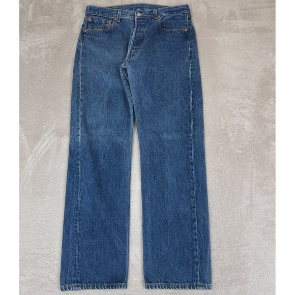 Levi's Other - VTG Levis 501 Jeans Mens‎ 34x32 Blue Preowned Denim Button Fly Straight Red Tab